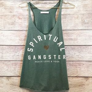 Spiritual Gangster Green Athletic Tank Top